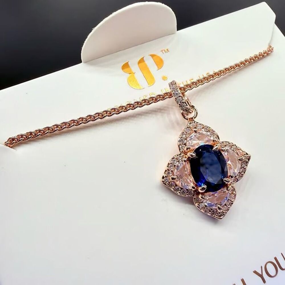 Saphire Clover Necklace (BP)